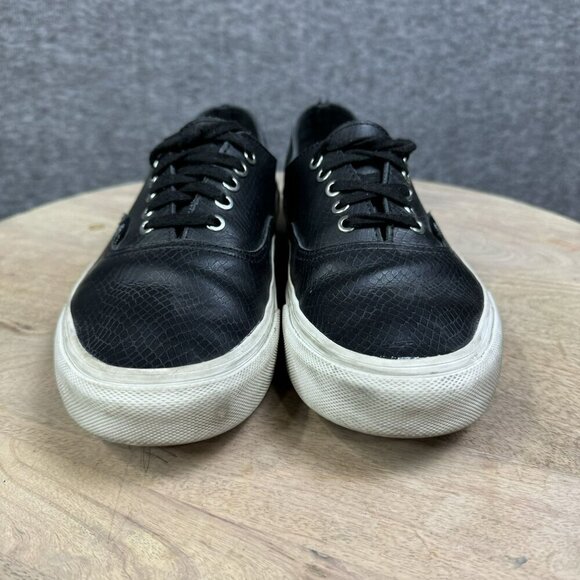 Vans Authentic Decon Snake Skin Black Leather Sneakers Size Men 7 Women 8.5 - Picture 6 of 8